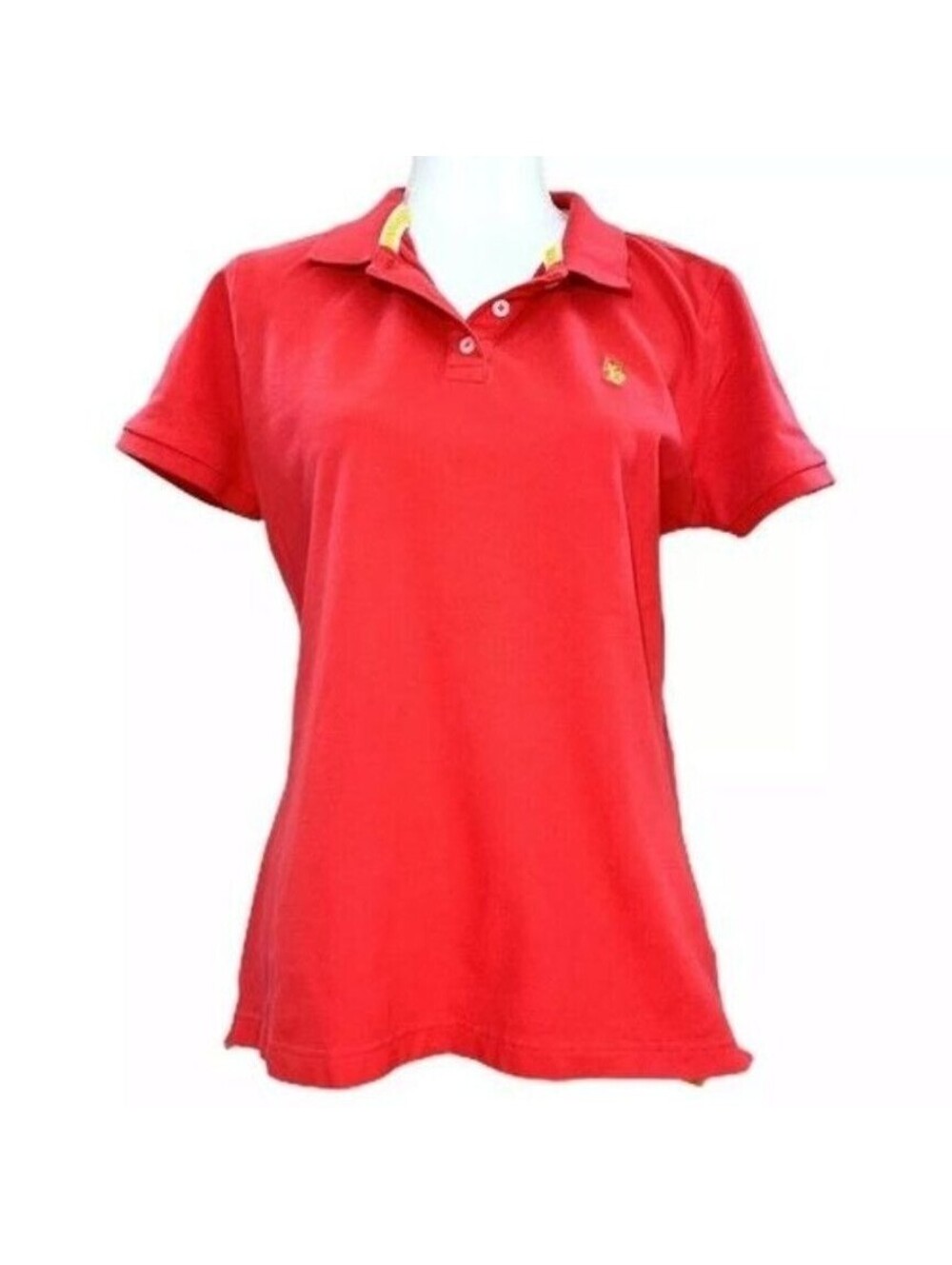 US Polo Assn Womens Pink Short Sleeve Polo Shirt Size Large Stretch Cotton